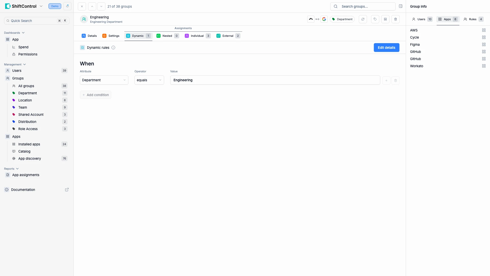 Group Sidebar with Apps